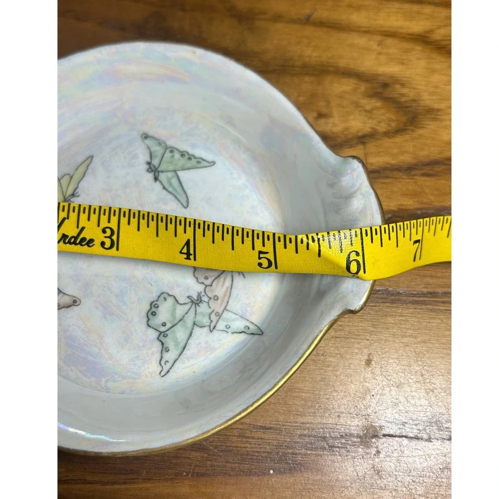Antique Limoges French Porcelain‎ Double Spoon Rest Signed Bernardaud Butterfly